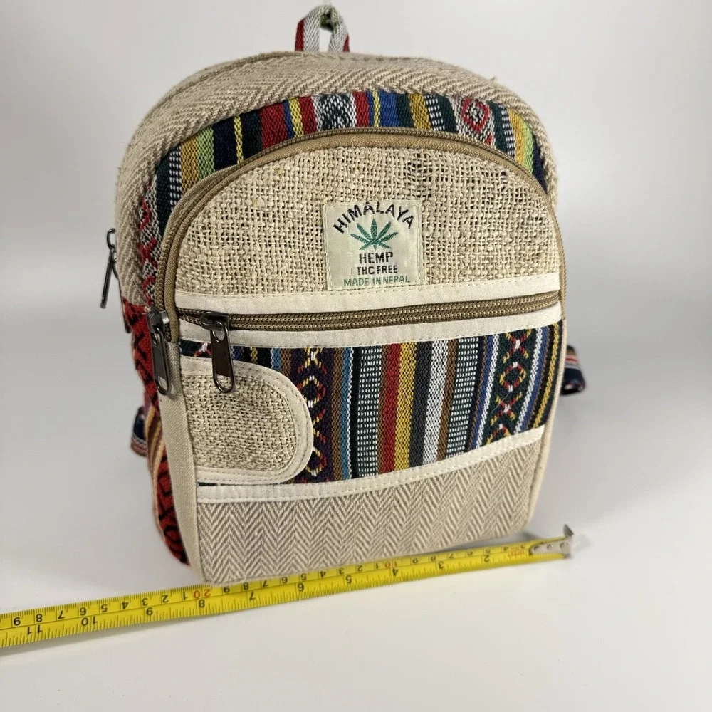 Himalayan Hemp THC Free Multi Color Small Handmade Backpack‎